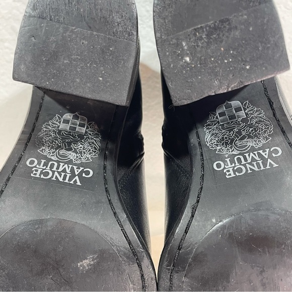 Vince Camuto black leather Debra side zipper ankle heeled boots - Picture 15 of 16